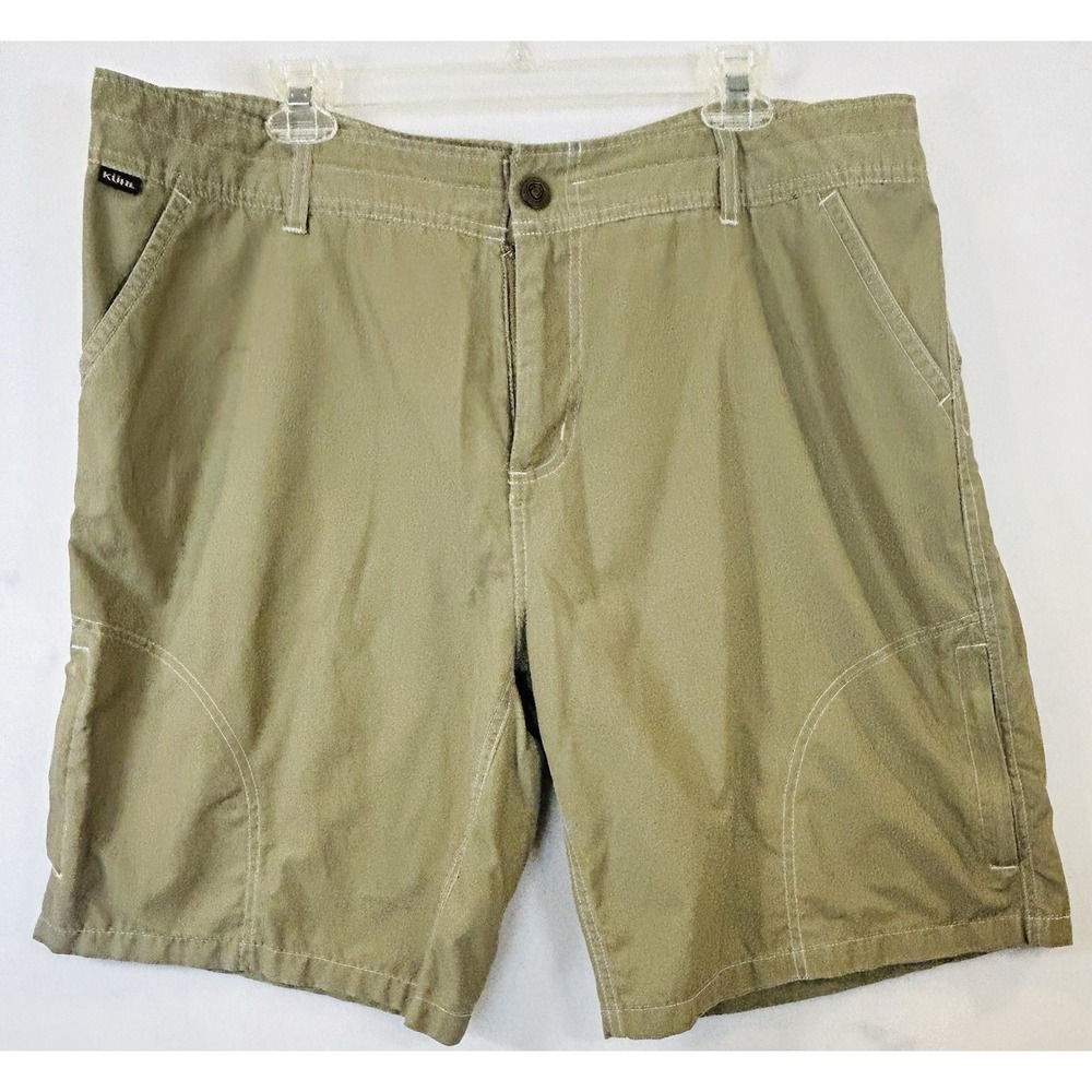 Kuhl KuhlDry Cargo Hiking Short Brown Khaki Outdoor Utility Techwear Men's Sz 38